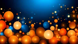 lights and blue background of christmas bauble bokeh effect, in the style of light orange and dark gold. AI generativ.