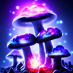 Spherical Frost metal magic armoured lightning glowing Mycelium MUSHROOM stars galaxy SPACE lANDSCAPE BURNING IN BLUE FLAMES hellfire abyss math chaos vivid cell