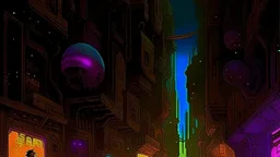 John Harris Style page, dark serious 1990s style, ((masterpiece, best quality)), (((solo))), full color, retro anime style, full color, dark serious 1980s steampunk cityscape, magic,