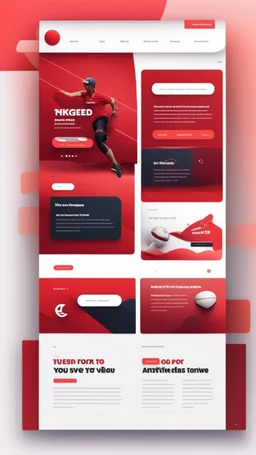 Design a user-friendly and visually appealing landing page for a sport website, prioritizing an intuitive user experience, red colors