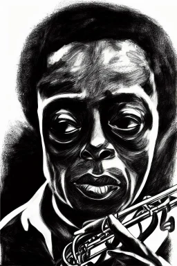 Miles Davis portrait, 8k resolution, detailed skin, detailed hair, r_drawings_rene, scribble, scribble drawing, scribble art, deviantart, rdrawings25