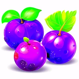 Cartoon illustration for children: juicy prunes