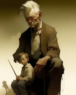 old man, young boy, Alex Maleev , Arthur Rackham, Maxfield Parrish, Andrew Newell Wyeth, Edward Hopper, Yves Tanguy, Alphonse Mucha