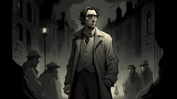 In this crucial chapter in John's journey, we see him standing at a dark crossroads. His face shows an expression of conflict and reserve, as he must make a crucial decision: Do he decide to break the curse and save the city, or sink into darkness forever? The picture shows John carrying the burden of the decision on his shoulders, his eyes expressing confusion and hesitation. The dark background reflects the complexity of the moment, as he finds himself at a crossroads between success and defe