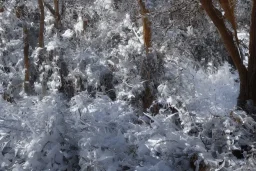 purple snow in purple forest