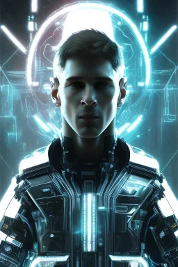 lionel Messi face style cyberpunk