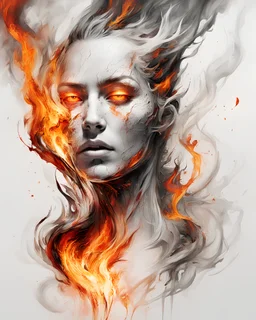 art, abstract, human, burning edges, (intense and emotional visual experience:1.5), (captivating and fiery ambiance:1.3), (dramatic and captivating essence:1.2), (fiery details:1.3), white background