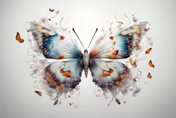 surreal butterfly, white backrounds