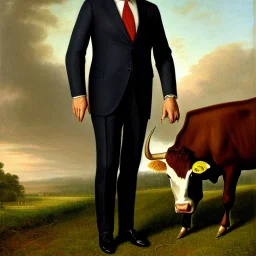 Presidential Portrait of a Cow, Suit and Tie