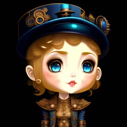 Ilustración cómic Steampunk de hombre jóven chibi