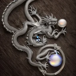 a gorgeous, stunning pewter necklace of a dragon clutching an illuminescent moonstone lying on a rustic wood table with crystal ball behind necklace, 8k resolution, high-quality, fine-detail, photorealistic, intricate, digital art, detailed matte, volumetric lighting, illustration, 3D octane render, brian froud, howard lyon, selina french, anna dittmann, annie stokes, lisa parker, greg rutowski, George Grie, Ben Goossens, Igor Morski