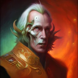 Painting of a satanic sorcerer, impressionist