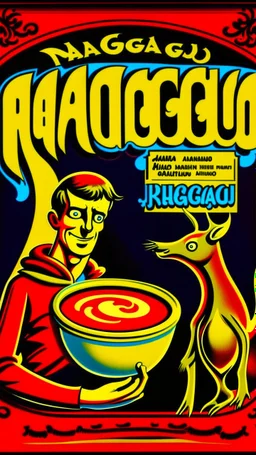 Kangaroo Soup Australian Ad in an 80s style, Scott Pilgrim style.