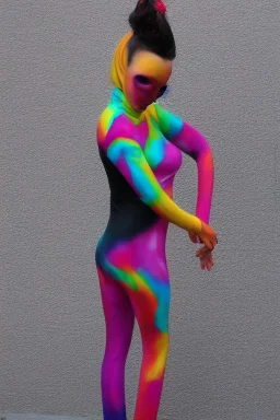 Portrait lady, full body shot, full-color long shot Zentai