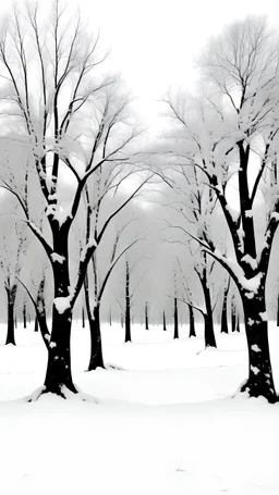 Snow, love trees