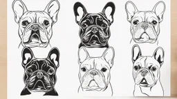 French bulldog face outline