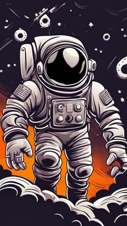 space cartoon stylized background