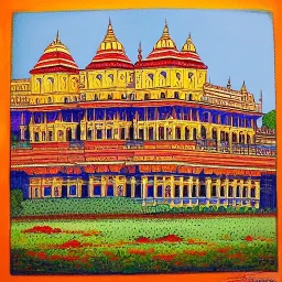 mysore palace in tibetian painting style