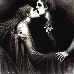 Vampire kiss by Gustave dore