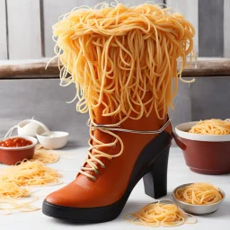 spaghetti bolognese-lined fur boots
