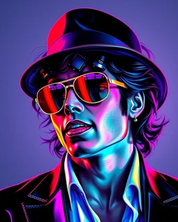 WPAP Pop art style Michael Jackson outside emboss 3d shiny cubis mirrors glass minimalist Neo Surrealisme Unique surrealistic artwork brutal multicolor neon colors,find details,UHD neons