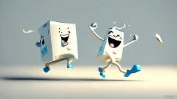 cartoon milk carton dancing