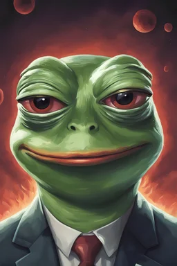face of pepe frog infused with Elon musk