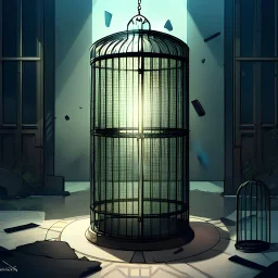 cage, sad anime girl kept prisoner, breaking free from insider her
