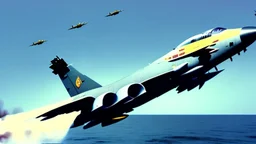 fighter jets shoot missiles at 747 plane and it crashes into the ocean