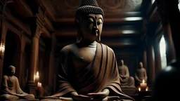 the buddha speaking in monastery cinematic