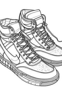 outline art for Shoes coloring pages with sitch, white background, Sketch style, full body, only use outline, dementia patients style, clean line art, white background, no shadows and clear and well outlined.