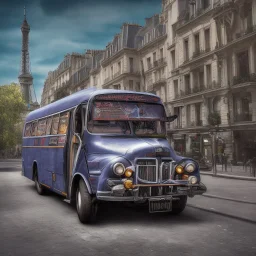 photo d'un vieux robot dans un bus à Paris