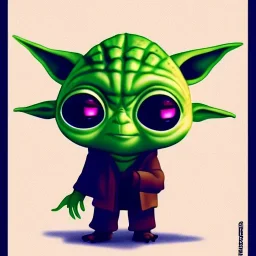 Chibi yoda, pixar 2022, modern Disney style