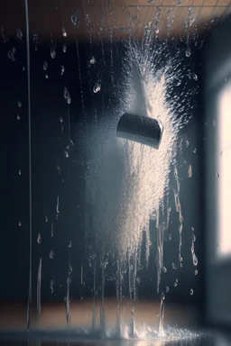 Falling showering , HD, octane render, 8k resolution