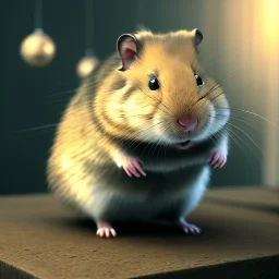 Zırh giymiş siyah tüylü hamster,highly detailed, grainy, realistic, unreal engine, octane render, bokeh, vray, cinema4d, movie