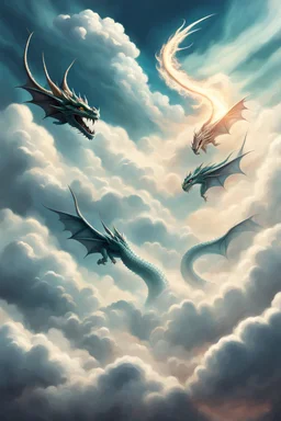 4 Drachen wolken