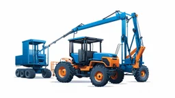 a generic Boom-lift, tractor and scissor-lift on a white background. Smooth vector