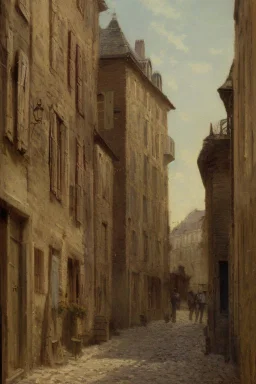 Adolphe-Félix Cals (1810–1880), Honfleur Alley (1877), oil on canvas, 43 x 59 cm, Private ladiescollection. The Athenaeum.