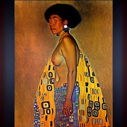 Retrato Épico al oleo de cuerpo entero de una Tribu al estilo de Gustav Klimt 4k