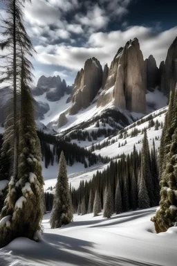 winterlandschaft in den dolomiten