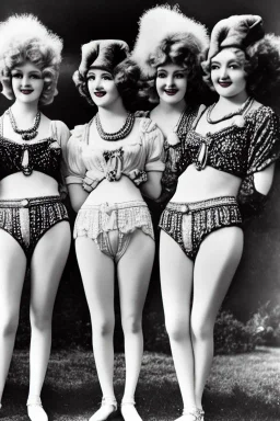 Four Ziegfeld Girl on short jeans