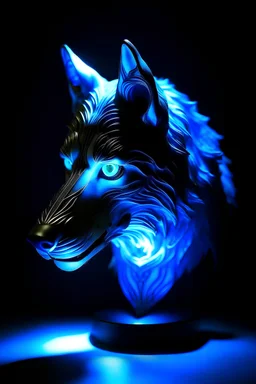 The ghost wolf, mask, blue light