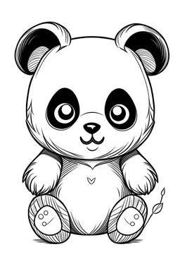 outline art for cute coloring pages with cut panda, white background, Sketch style, full body, only use outline, Mandala style, clean line art, white background, no shadows and clear and well outlined