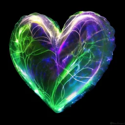 electric heart iridescent cloth