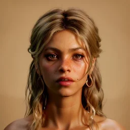 Shakira, 40 years old, artist, Realistic image, waist up portrait. perfect eyes, glow, circle iris. concept art, smooth, unreal engine 5, god lights, ray tracing, RTX, lumen lighting, ultra detail, volumetric lighting, 3d, finely drawn, high definition, 4k.