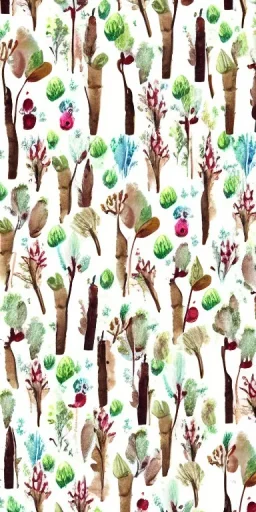 exquisite whimsical woodland watercolor, delicate woodland, cute, adorable, linen backdrop, repeating pattern, wallpaper print