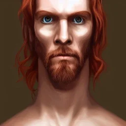 Portrait of Courtney Gains as a ruggedly handsome but joyful roguish pirate, charismatic, attractive male, masculine, perfect, precisely detailed, lightly freckled face, meticulously detailed multi-hued ginger carrot colored cherry fire red hair; Malachai of the corn; fantasy, intricate, elegant, highly detailed, digital painting, artstation, concept art, matte, sharp focus, illustration, art by artgerm and greg rutkowski and alphonse mucha