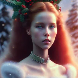 young Cintia Dicker and teen Robyn Lively, beautiful faces, meticulously detailed red hair; Christmas sleigh, horses; ethereal fantasy maximalist matte painting. Hues of Christmas. Hideo Kojima. realistic oil painting. Victorian era portrait painting, snowflakes, holly, pinecones, old fashioned, vintage, antique, beautiful, renaissance, 16k