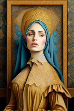 An oil painting inspired by the Islamic Renaissance