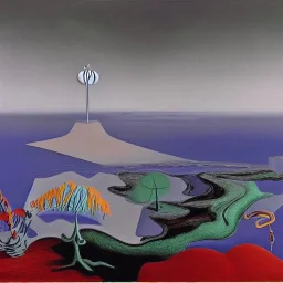 sureal landscape by yves tanguy and dr seuss